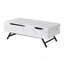 Table basse blanche avec plateau relevable