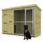 Total Sheds 12ft x 4ft Dog Run Full Height With Bars - Outdoor Dog Kennel - Pressure Treated Timber - UK Manufactured
