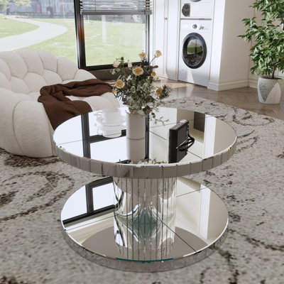 Table basse 31,5 "ronde avec miroir transparent