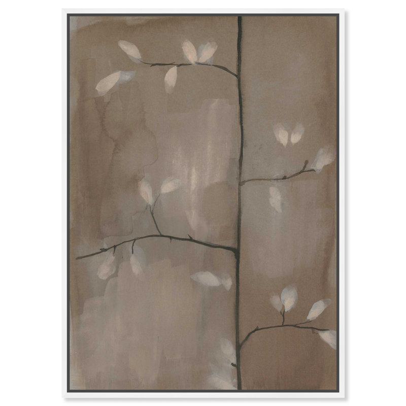 Blossoming Twig Canvas Floral & Botanical Print by Oliver Gal, Black Frame, 10 x 15, 25"H x 17"W, White Frame