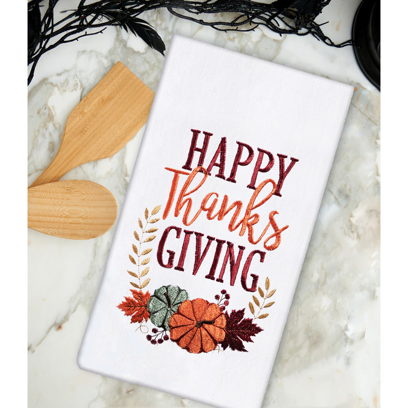 Linge à vaisselle en coton "Happy Thanksgiving"