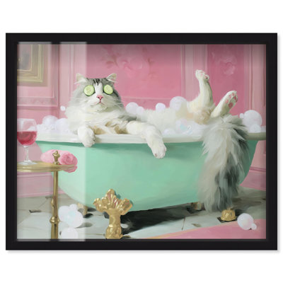 «Spa Day for Fluff Shadowbox», reproduction d'art par Art Remedy