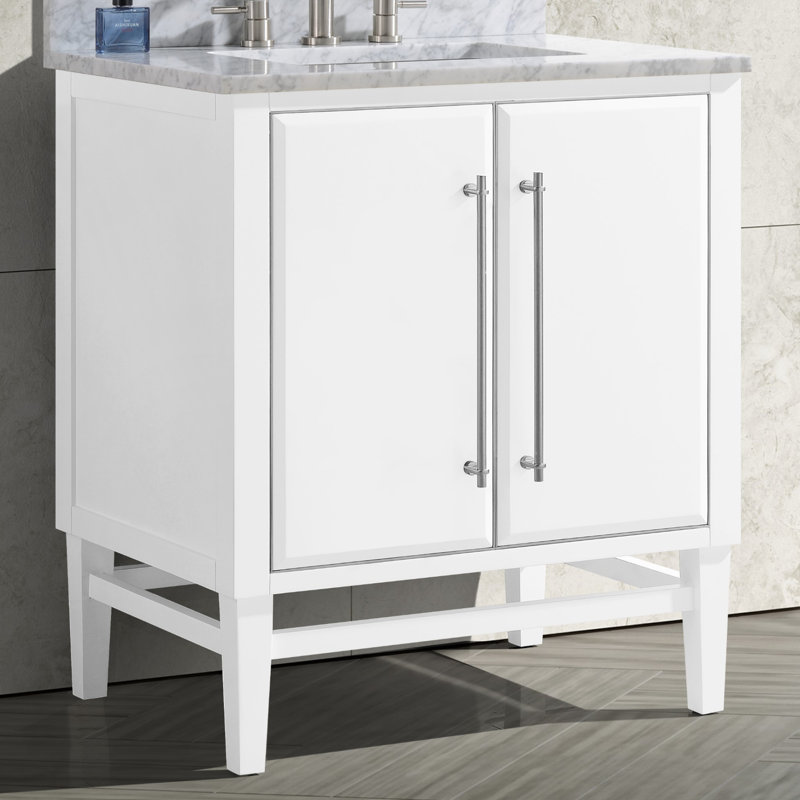 Mason 30'' W Single Bathroom Vanity Base, Black, Satin