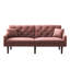 Futon canapé-lit en velours avec 2 coussins