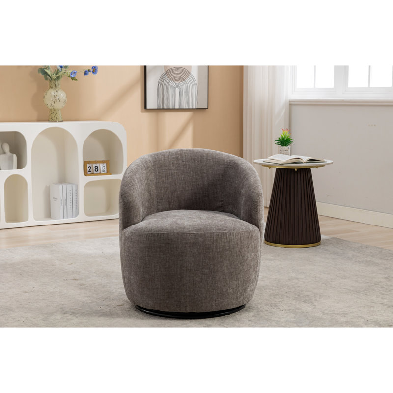 Chaise en chenille de 26,38 po de hauteur, en tissu, pivotante, grise avec poids de 26,4 lb, Gris