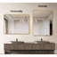 Miroir mural rectangulaire 24x36 pouces avec cadre en métal doré pour salle de bain. Élégant, en verre de haute qualité, en alliage antirouille, avec système de suspension renforcé et système de fixation durable.