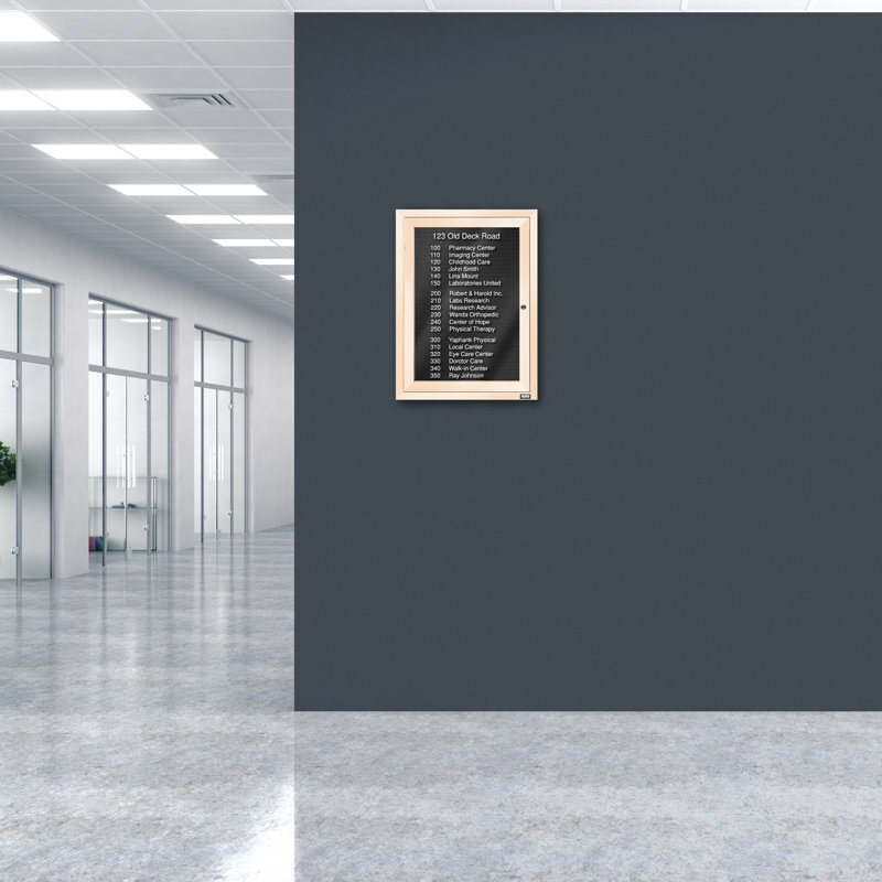 Tableau d'affichage mural fermé pour armoire d'annuaire, Ivoire thermolaqué, Un, H 24 po x l 18 po