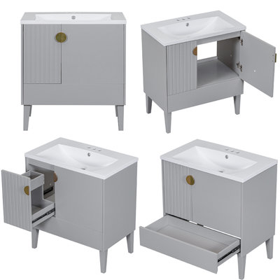 Meuble-lavabo simple 30 po avec dessus Shanila