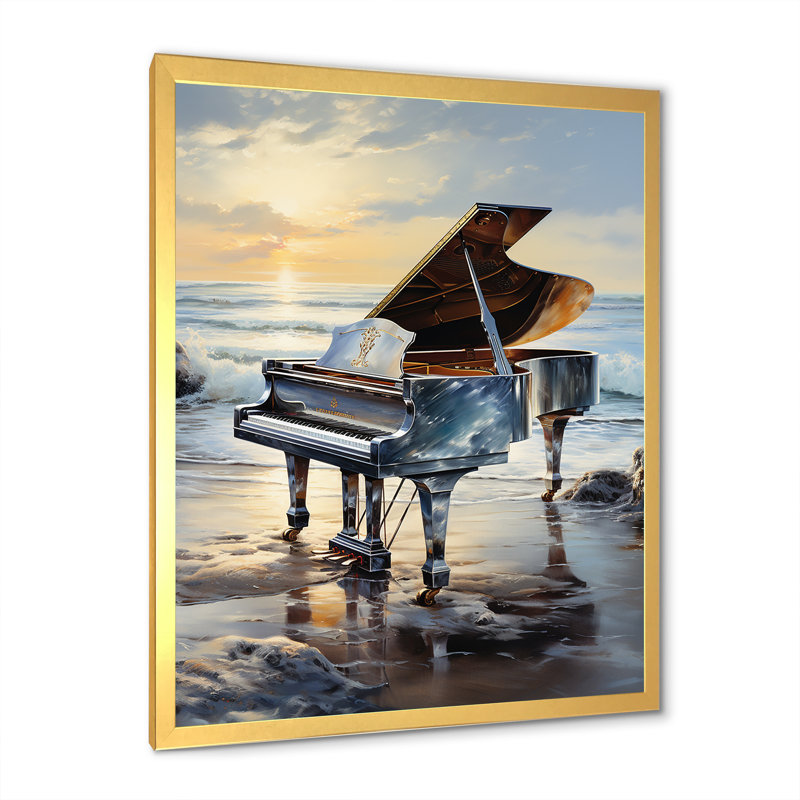 Piano Oceans Orchester, H 40 po x l 30 po x P 1,5 po, Cadre doré simple