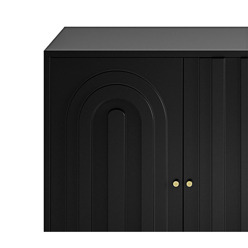 Armoire de rangement Buffet Modern, Noir mat
