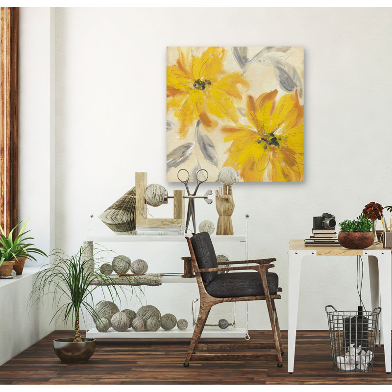 " Floral Joy ", 24" H x 24" W, Wrapped Canvas, No Frame