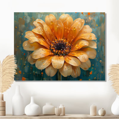Orange Blue Vibrant Burst Marigold - Marigold Wall Decor