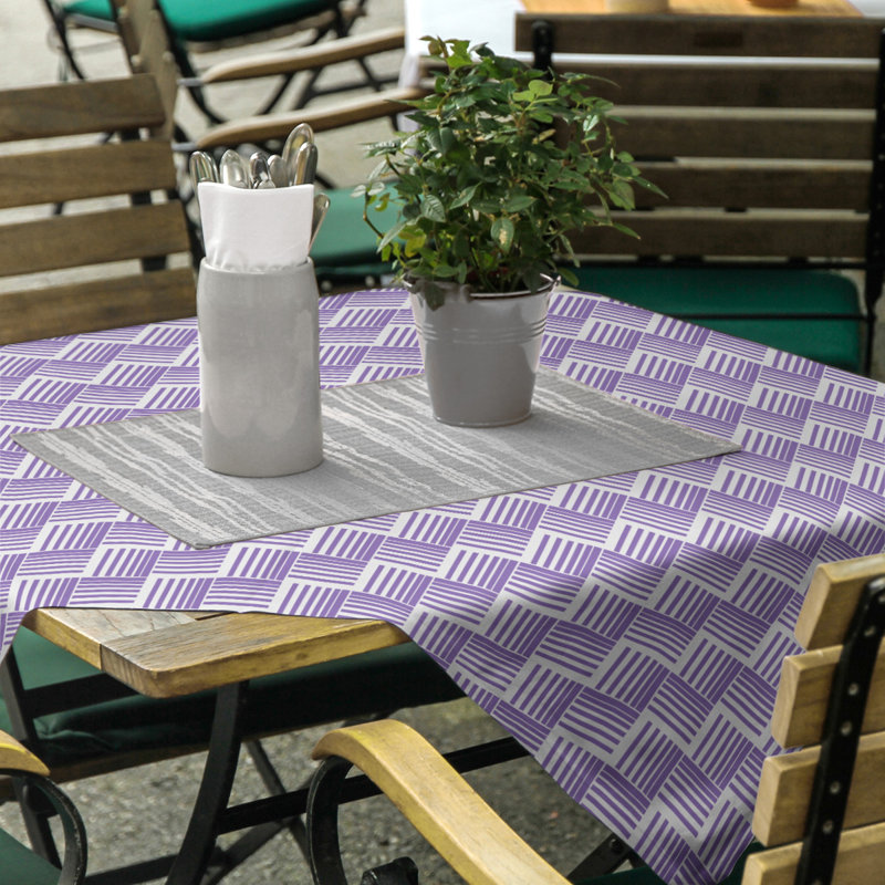 Rayures nattes classiques Nappe, Mauve/blanc