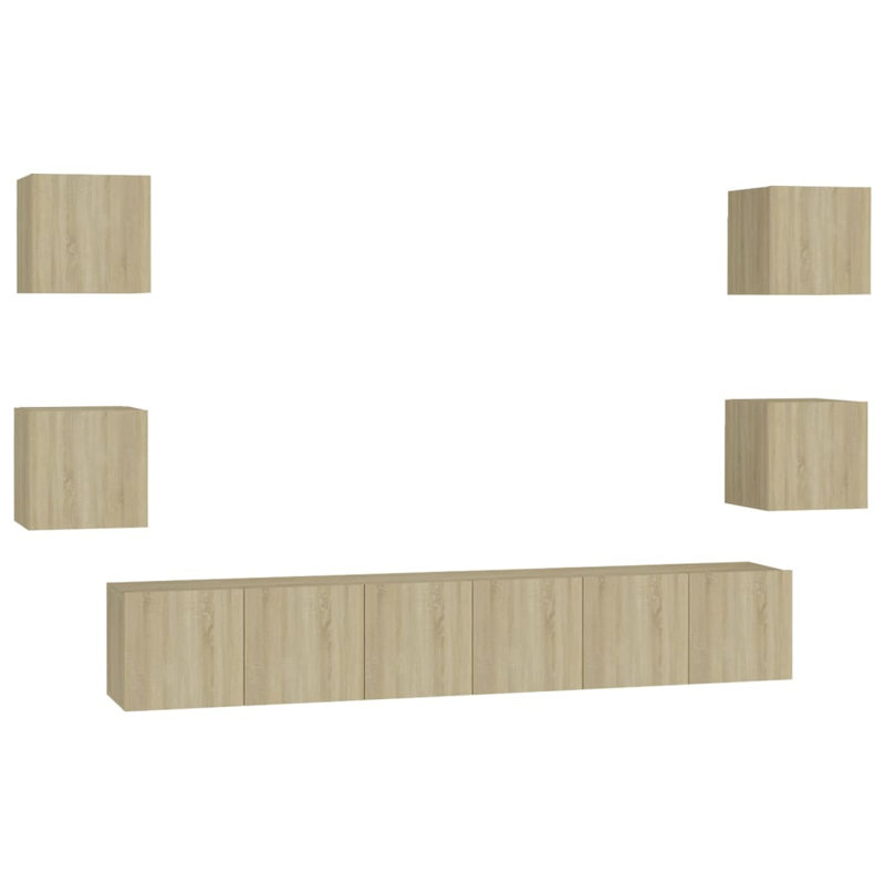 Gilud Unfinished Floating Entertainment Center for TVs up to 88", Sonoma Oak, 30cm H x 60cm L x 30cm W
