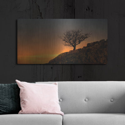 Latitude Run® 'Lone Tree in Sunset' by Tom Quartermaine, Metal Wall Art
