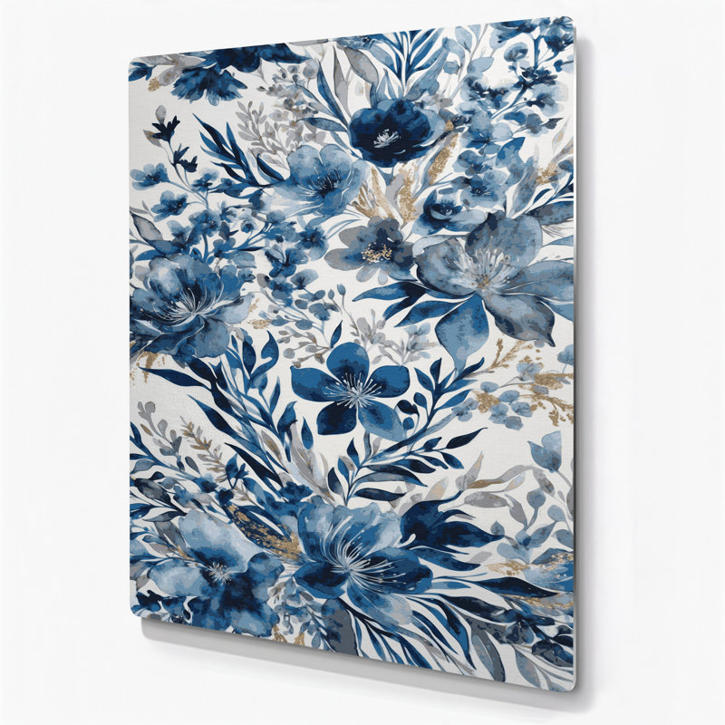 Aquarelle florale, art mural gris en métal 71, H 14 po x l 11 po