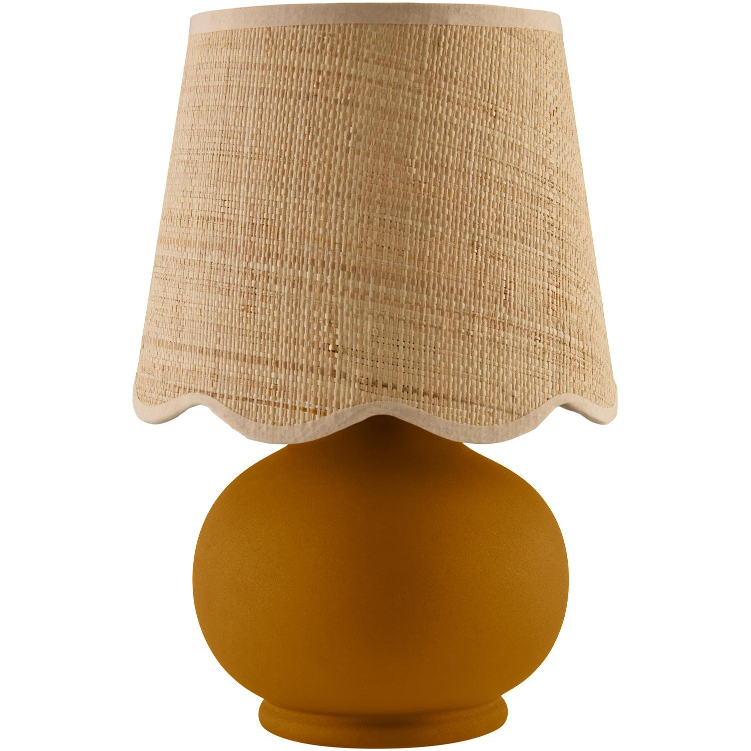 Momsen Scallop Ceramic Table Lamp, 13"H x 8"W x 8"D, Natural, Tan