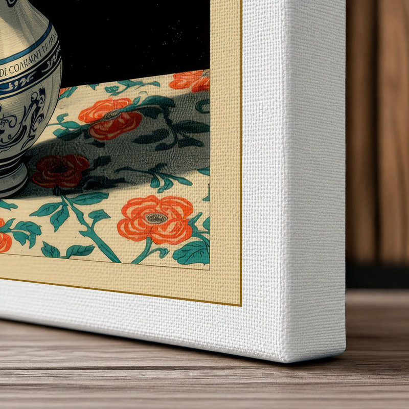 Chrysanthemum Arrangement Botanical - Wrapped Canvas, 18x12 - 45.7 x 30.5 cm, White Border