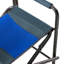 Chaise pliante d'extérieur avec rangement - surdimensionnée légère pour le camping, la pêche, 2 poches pliantes bleu / gris