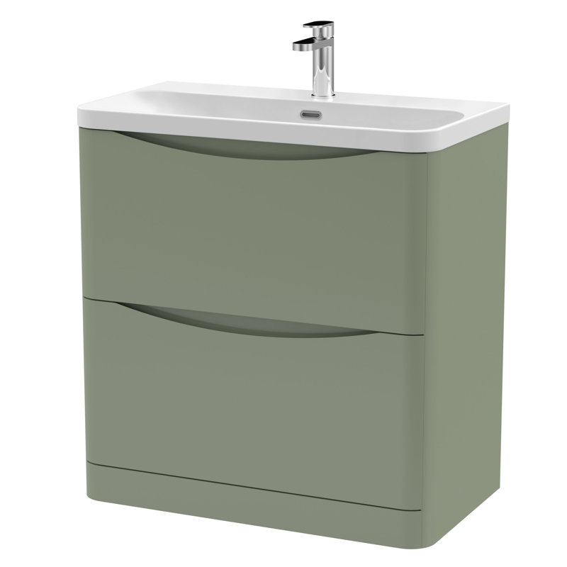 Lunar Bathroom Vanity, Satin Green, 80.7 cm W