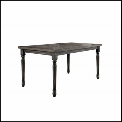 Transitional Style 59 Inch Rectangular Dining Table, Weathered Grey Veneer Wood for Modern and Rustic Decor