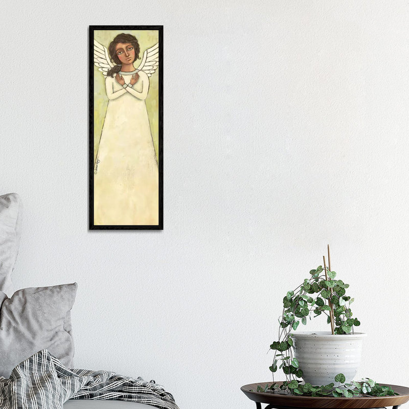 Gentle Soul by Teresa Kogut - Painting on Canvas, 91.44cm H x 30.48cm W x 3.81cm D, Black Framed