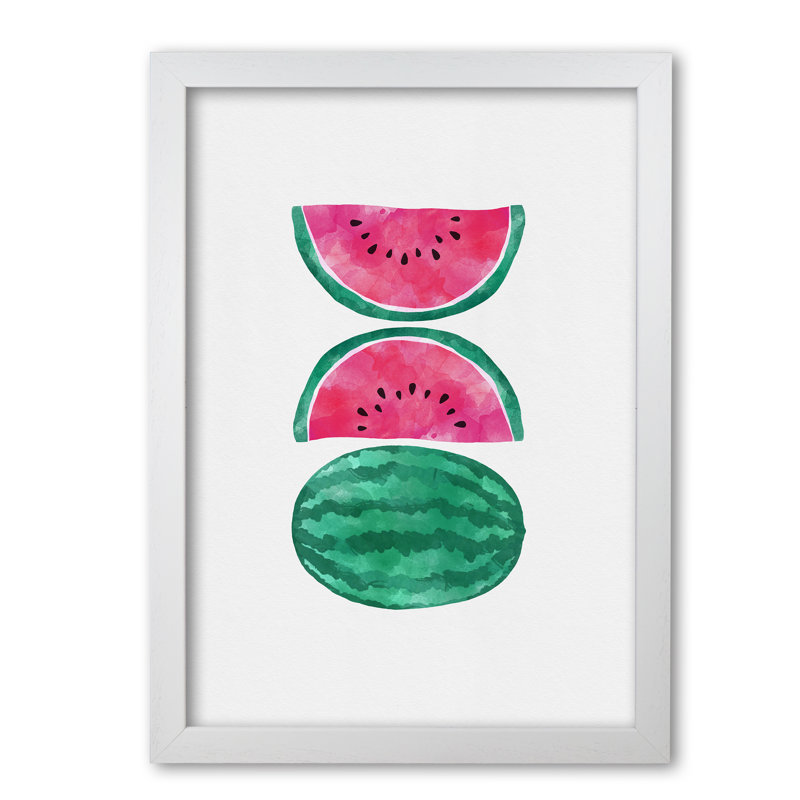 Watermelons - Print, 30 cm H x 21 cm W x 5 cm D, White Grain Frame