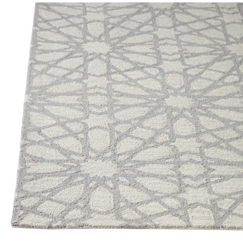 Harner Wool Geometric Indoor Rug, Rectangle 3'3" x 5'3"