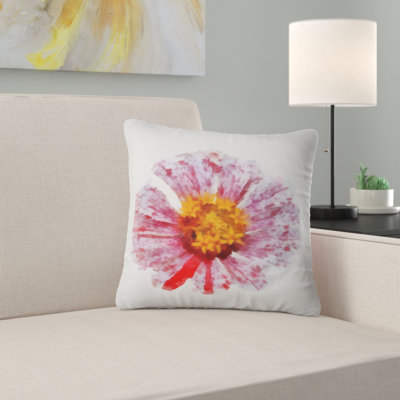 Large Red Yellow Flower - Floral Printed Pillow