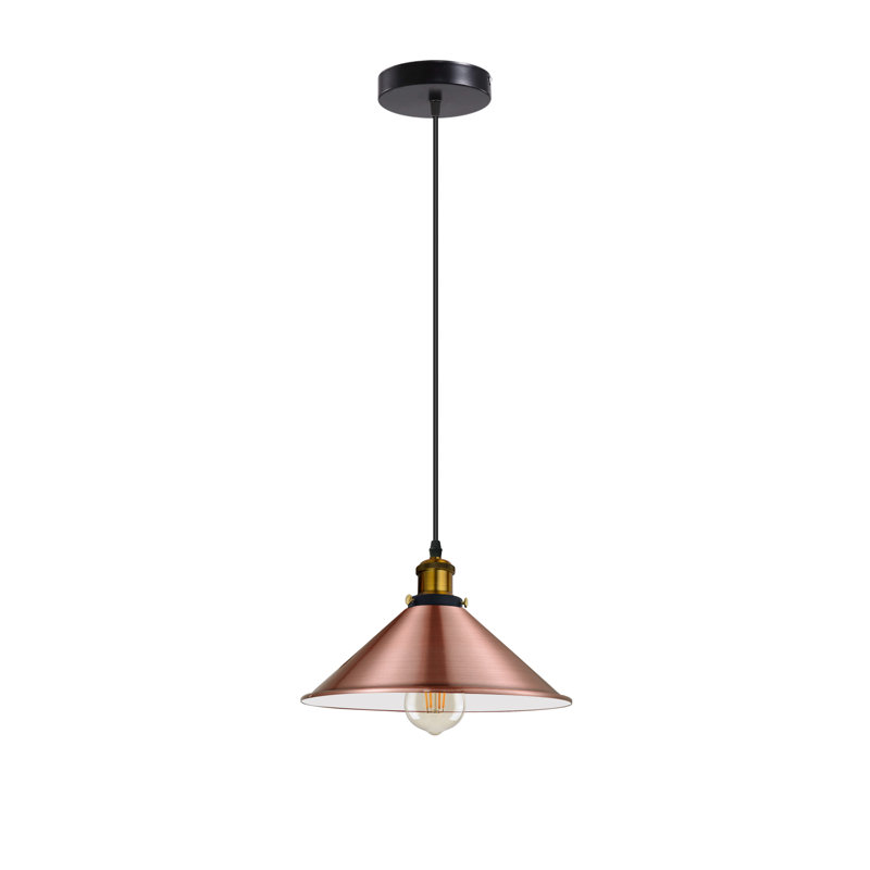 Modern Industrial Cone Pendant Light | Adjustable 1-Light Ceiling Fixture for Kitchen Islands, Dining Areas & Hallways, No