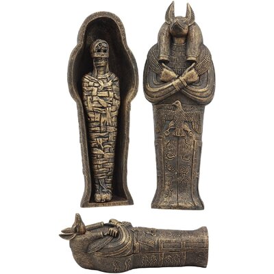 3 Piece Egyptian God Of The Dead Anubis Figurine Set -  Bungalow Rose, 866AFA506993433F95F7403BCC7714BC