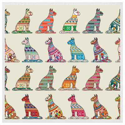 Bhradain Egyptian Cats 1 Piece Single Picture Frame Wall Art