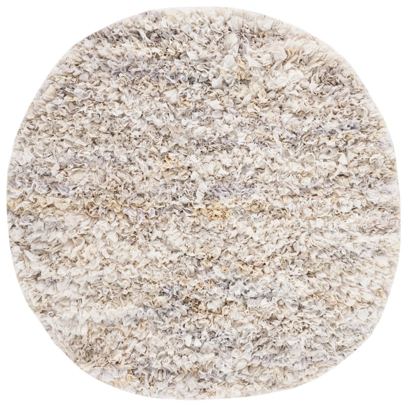 Adalbern Shag Hand Loomed Performance Rug, Round 6'