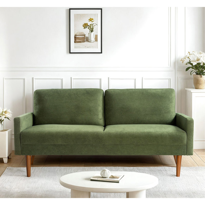 Canapé rembourré de conception moderne, Vert, H 33,07 po x l 67,32 po x P 29,92 po