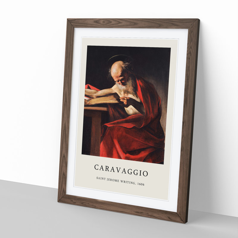 Saint Jerome Writing by Caravaggio - Picture Frame Graphic Art, 65cm H x 48cm W x 2cm D