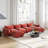 Minarik 4-Seat Chenille Fabric Upholstered Sectional Sofa With 2 Ottoman-670162004