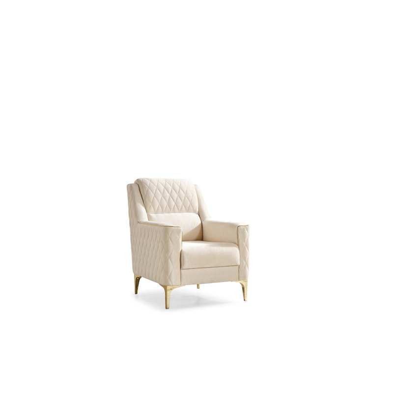 Chaise de style moderne, Similicuir ivoire