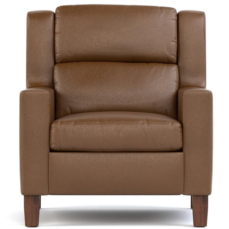 Chaise avec accoudoirs Woodlands, Cuir véritable Selvano Bark