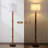 Bamboo-Inspired 62" Floor Lamp With Ivory Linen Shade And Rotary Switch, Includes LED Bulb
