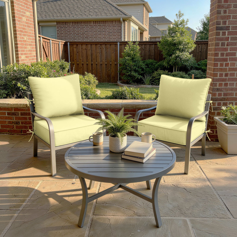 6.5″ Outdoor Replacement  Cushion Set, Deep Seating Seat / Back Cushion Set, Light Yellow