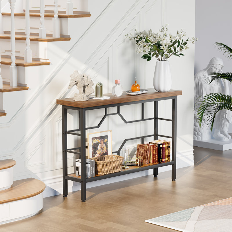 Entryway Table,Narrow Table,Entry Way Console Tables for Living Room,Foyer,Hallway,Unique Design, Brown