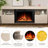 60" Electric Fireplace TV Stand with Remote,4 Flame & 12 Crystal Colors with Auto-Glow,Fully Adjustable 3D Flame,Sleep Timer & Safety Protection,Light Oak-1480095828