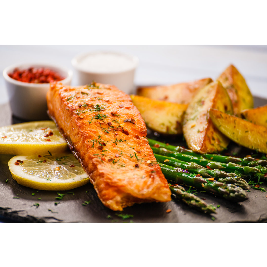 Grilled Salmon by Gbh007 - Wrapped Canvas Print