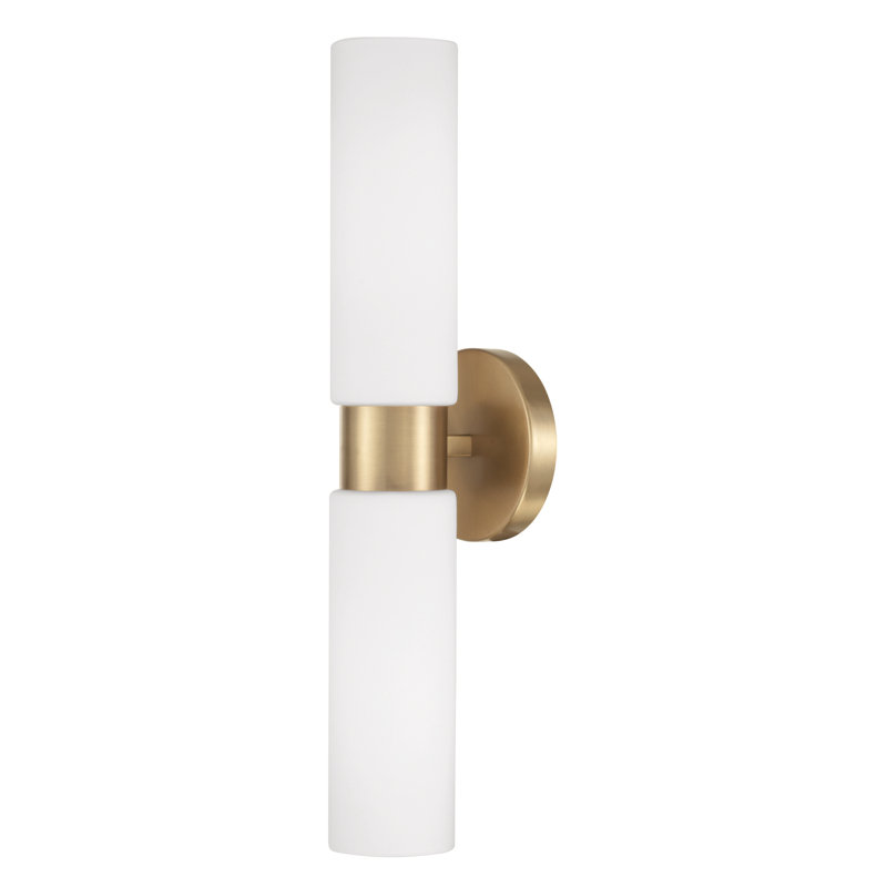 Theo Steel Wallchiere, Aged Brass, White