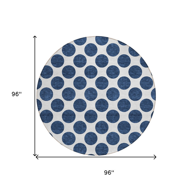 Tapis intérieur lavable à pois 8 po