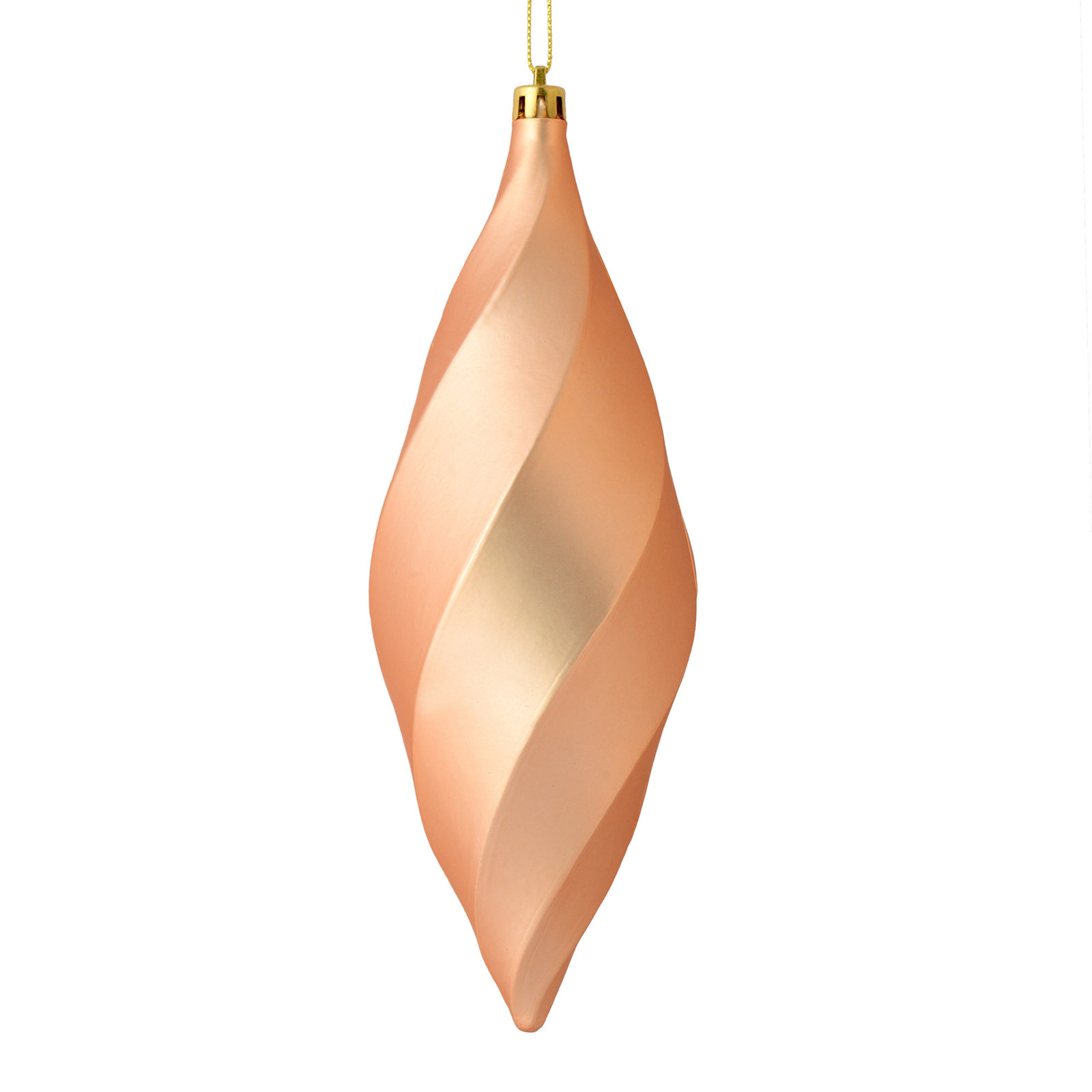 8" Swirl Finial Ornament, Matte Cafe Latte