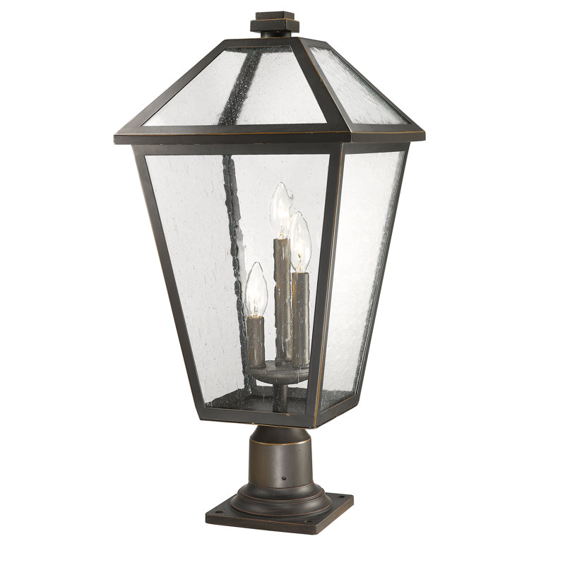 Anaye Lantern Head, Rubbed Bronze, Seeded, 24.25" H x 12.25" W x 12.25" D