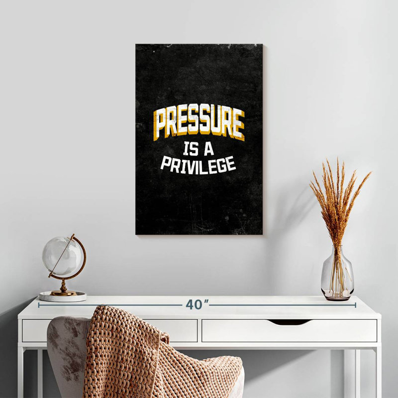 Pressure Is A Privilege, 24" H x 16" W