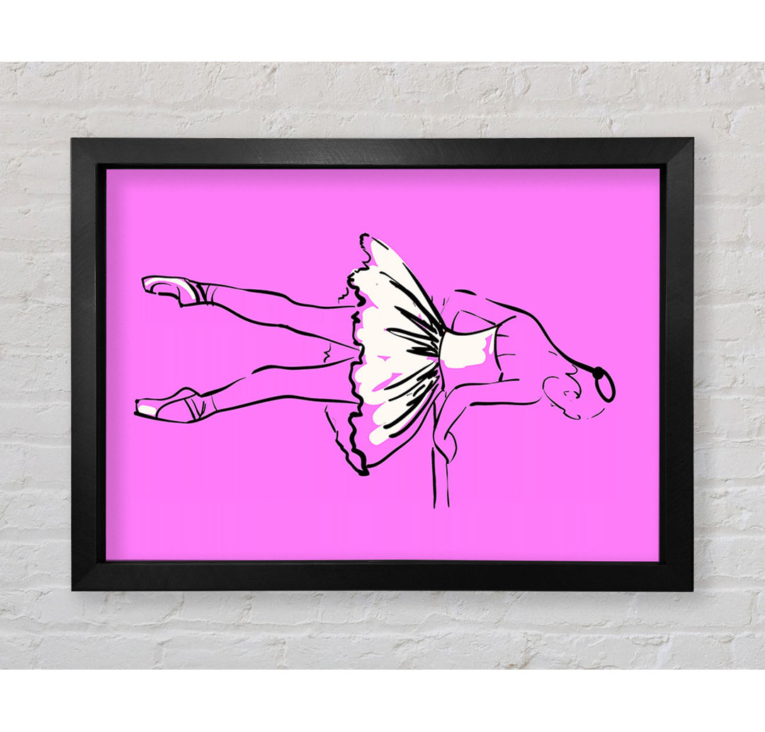 Pink White Ballerina 3 - Einzelner Bilderrahmen Kunstdrucke