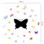Décalcomanie tableau noir floral papillons